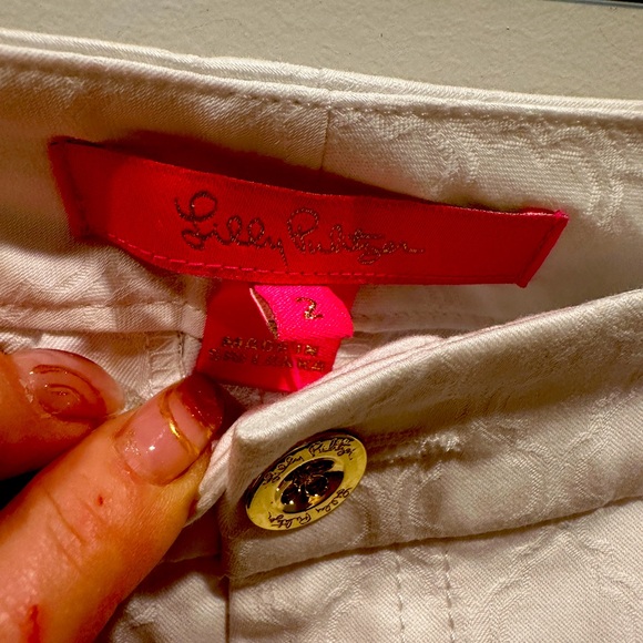 Lilly Pulitzer Kelly Textured Ankle Length Skinny Pants Resort White - Picture 7 of 13